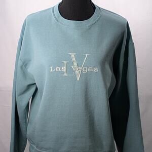 Jerzees Las Vegas Embroidered Aqua Sweatshirt Size L